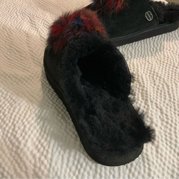 Bearpaw Alexia  Slip-on Slipper Women's Size 12 M Black Suede Faux Fur - Picture 8 of 12